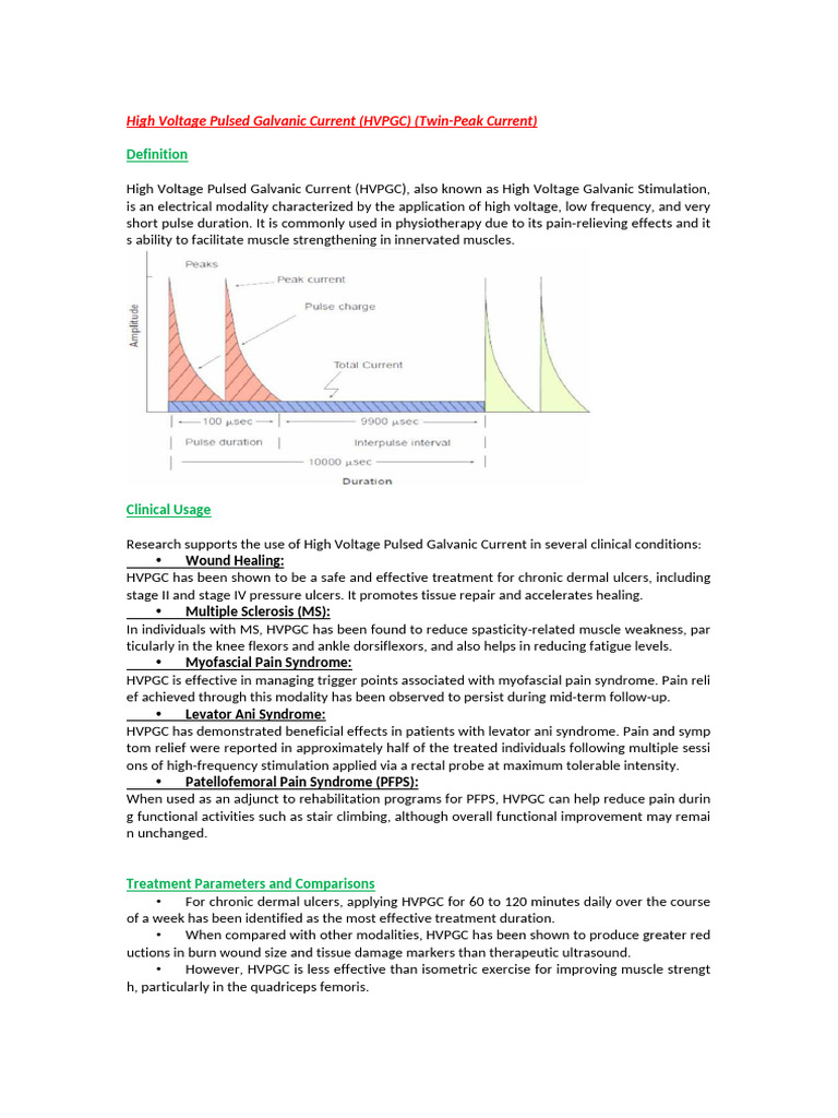 High Voltage Pulsed Galvanic Current Benefits | PDF