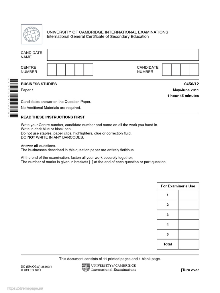 0450_s11_qp_12_copy | PDF | Balance Sheet | Business Economics