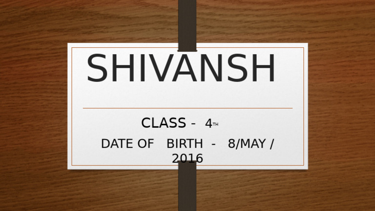 Shivansh: Class | PDF