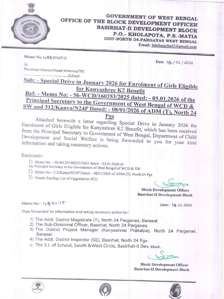 Special Drive in January 2026 For Enrolment of Girls Eligible For ...