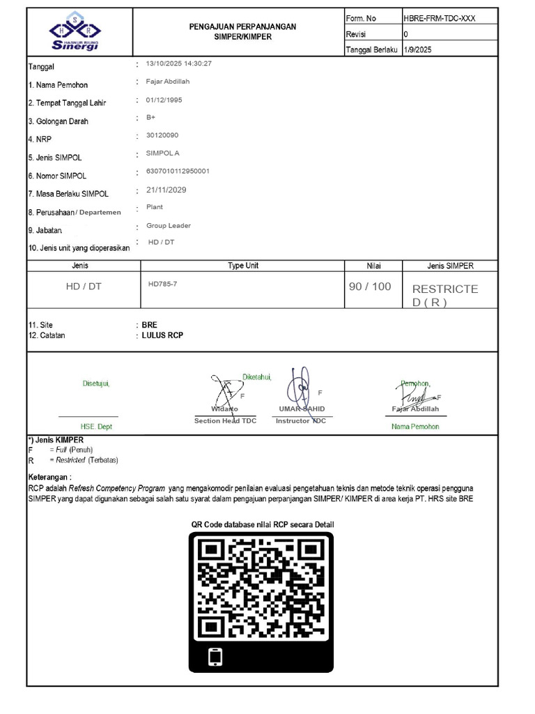 FORM RCP HD Dan DT | PDF