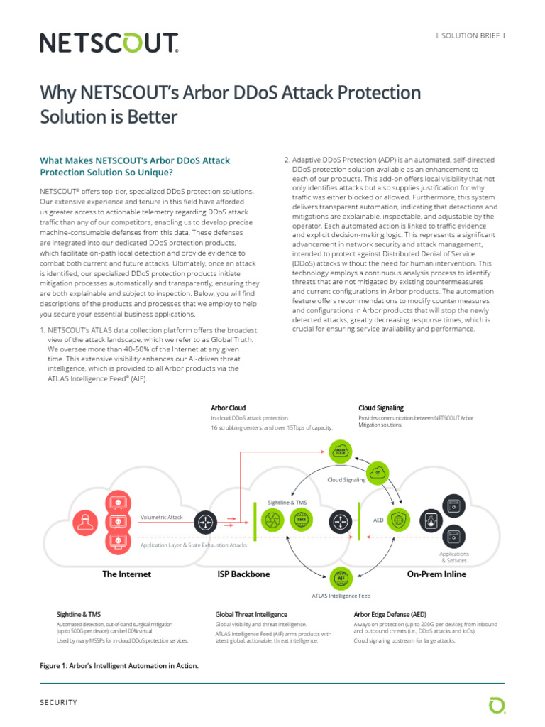 NETSCOUT Arbor DDoS Protection Overview | PDF | Denial Of Service ...