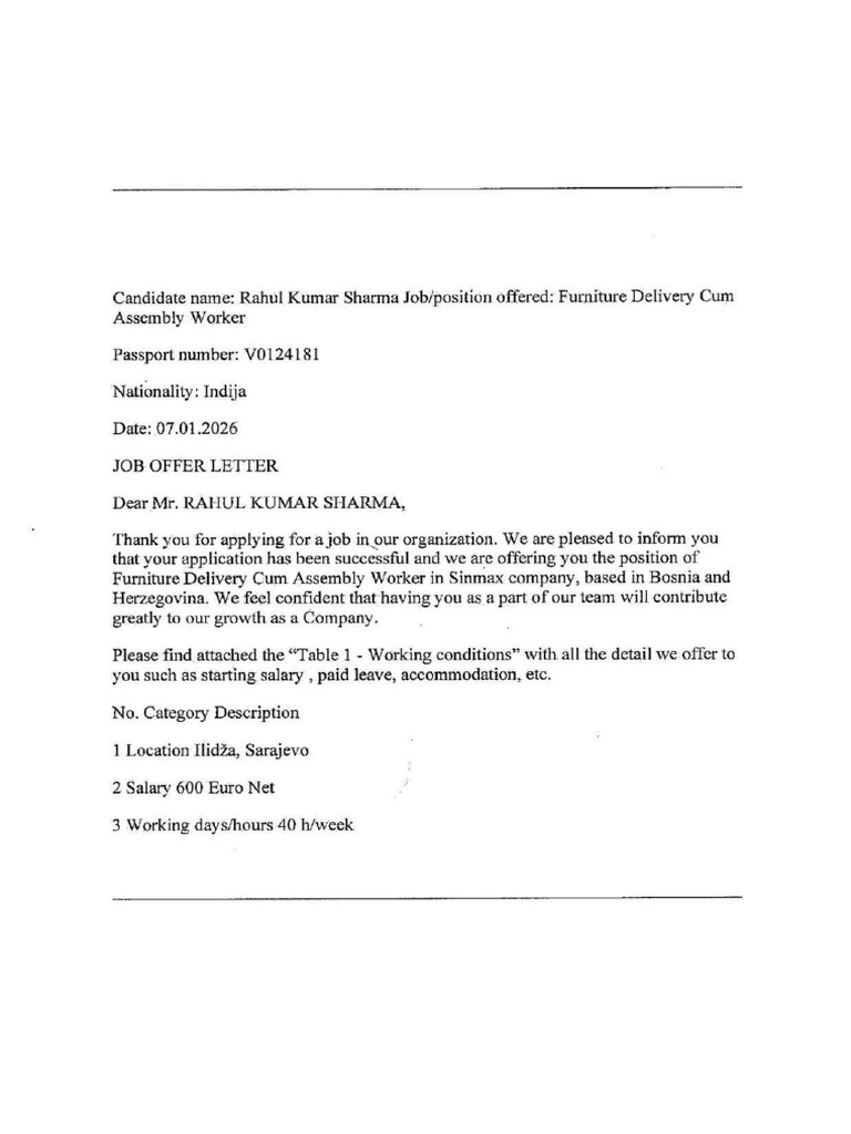 Rahul Kumar Sharma Offer Letter (1) - Page-0001 | PDF