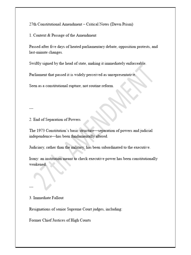 27th Constitutional Amendment Analysis | PDF | Supreme Court Of The ...