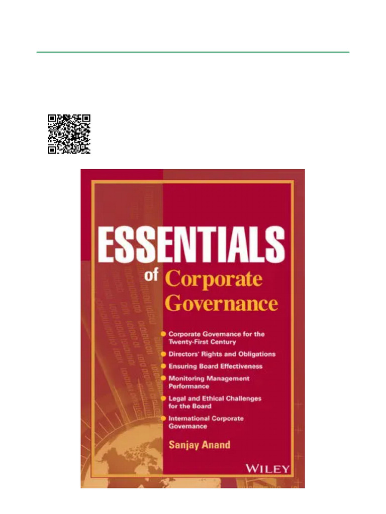 Essentials of Corporate Governance - 11th Edition ISBN 9781118385210 ...