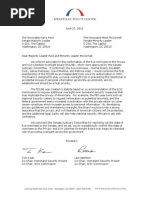 Letter to Senate Majority Leader Harry Reid and Senate Minority Leader Mitch McConnell from BPC Homeland Security Project Co-Chairs Lee Hamilton and Tom Kean