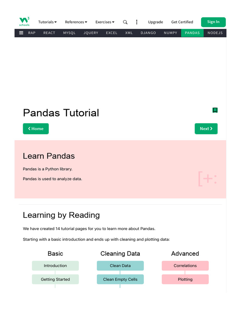 Learn Pandas: Data Analysis Tutorial | PDF | J Query | Bootstrap (Front ...