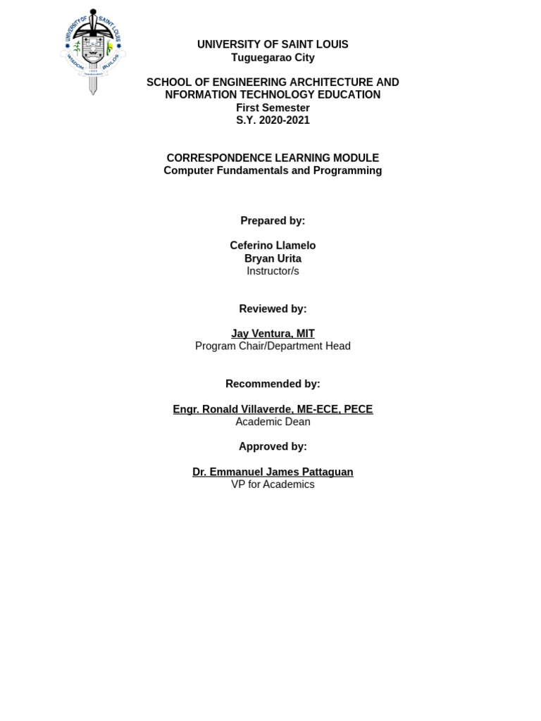 Computer Fundamentals Module S.Y. 2020-2021 | PDF | Operating System ...