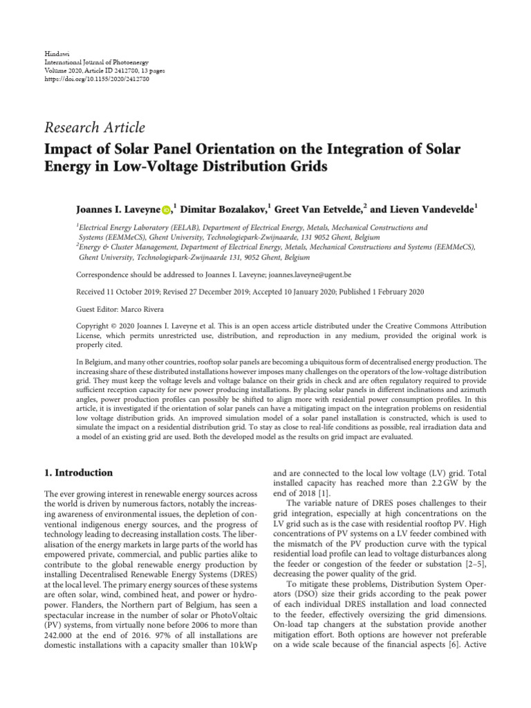 Solar Panel Orientation Impact on Grid | PDF | Photovoltaics ...