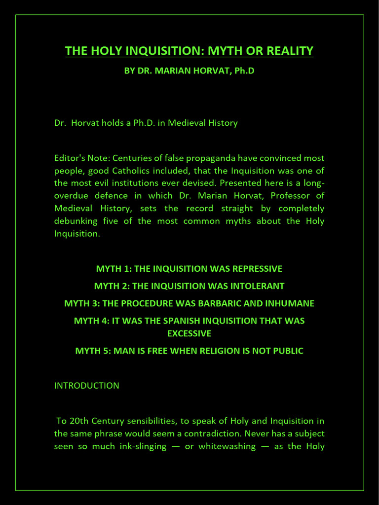 Debunking Myths of the Holy Inquisition | PDF | Inquisition | Catharism