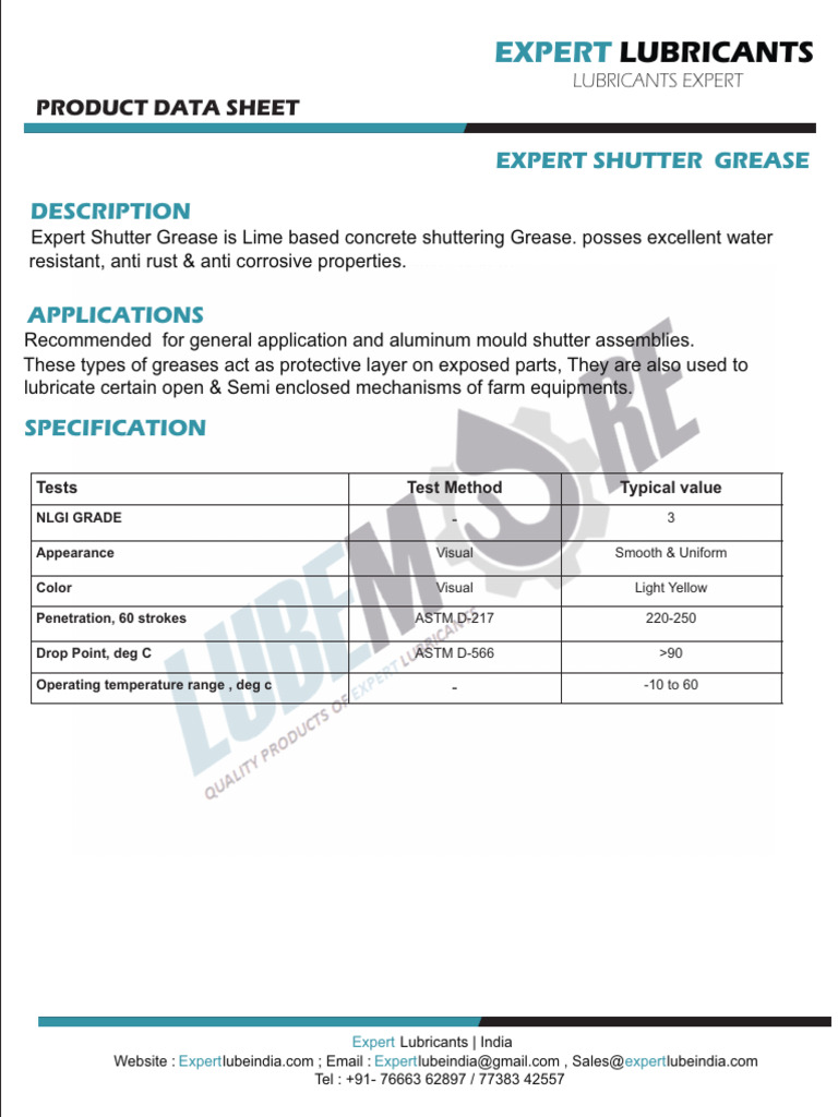 Expert Shutter- MP Grease | PDF | Corrosion | Chemical Substances