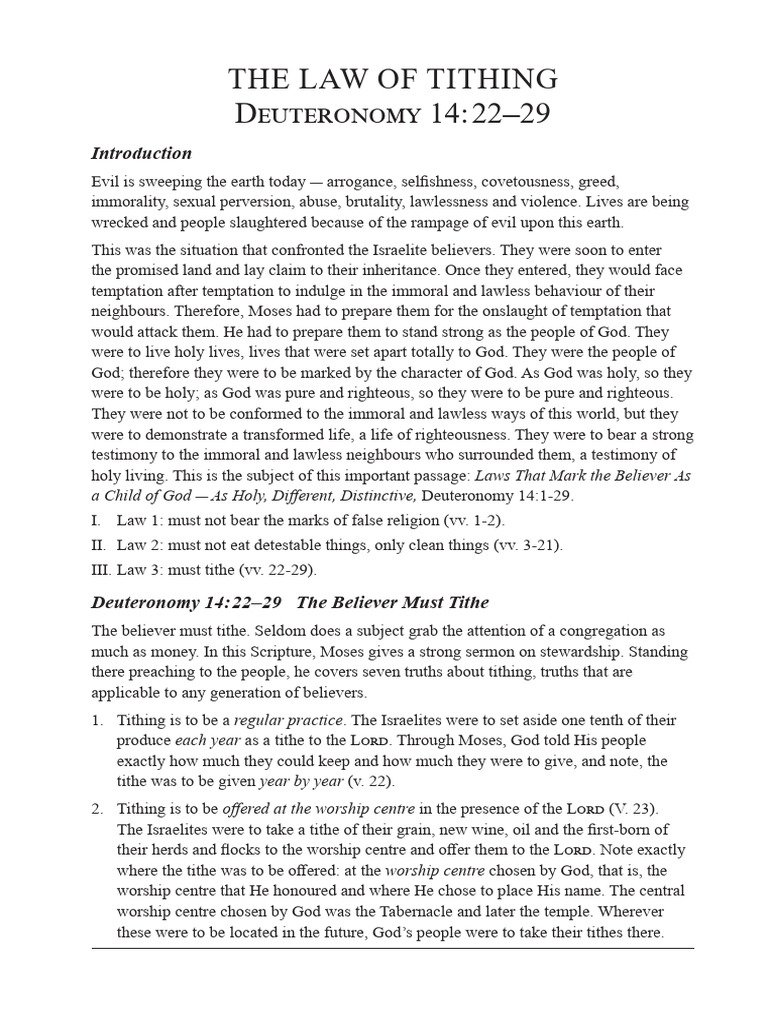 Understanding the Law of Tithing | PDF | Debt | Tithe
