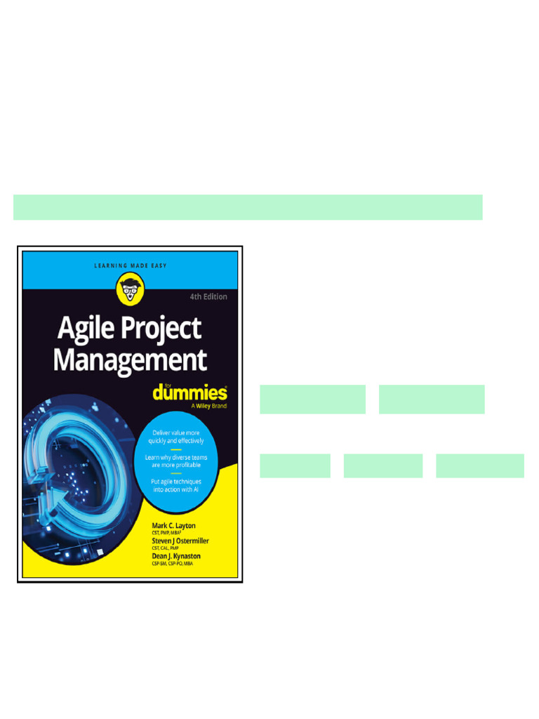 Agile Project Management for Dummies by Layton, Mark C.;Ostermiller, Steven J.;Kynaston, Dean J ...