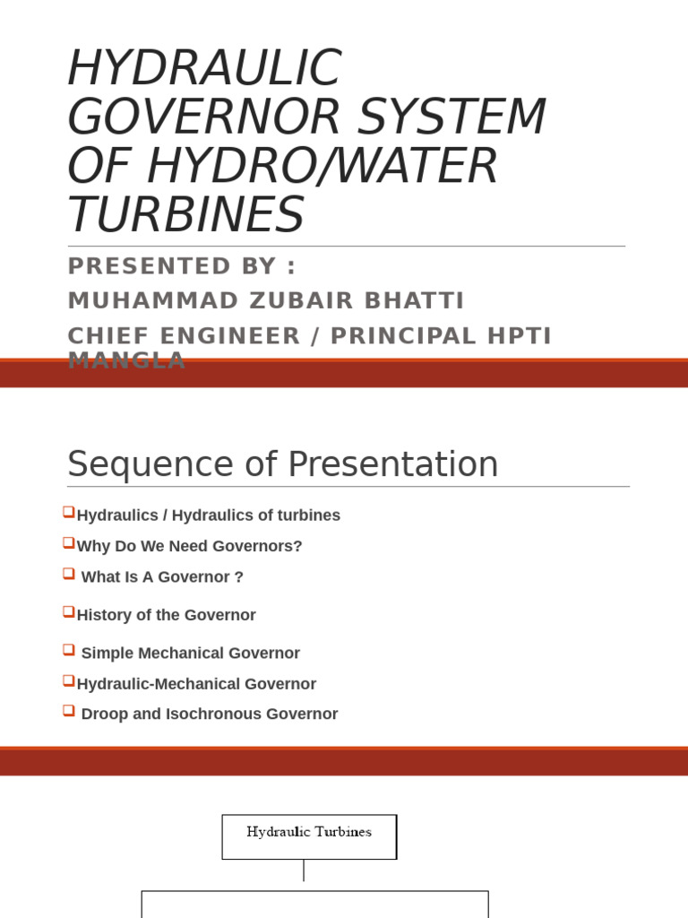 Hydraulic Governor System for Turbines | PDF | Pump | Valve