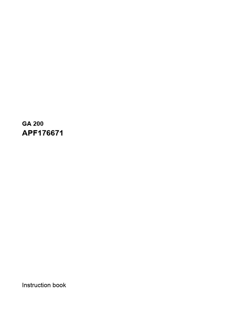 GA 200 Instruction Manual Overview | PDF | Valve | Menu (Computing)