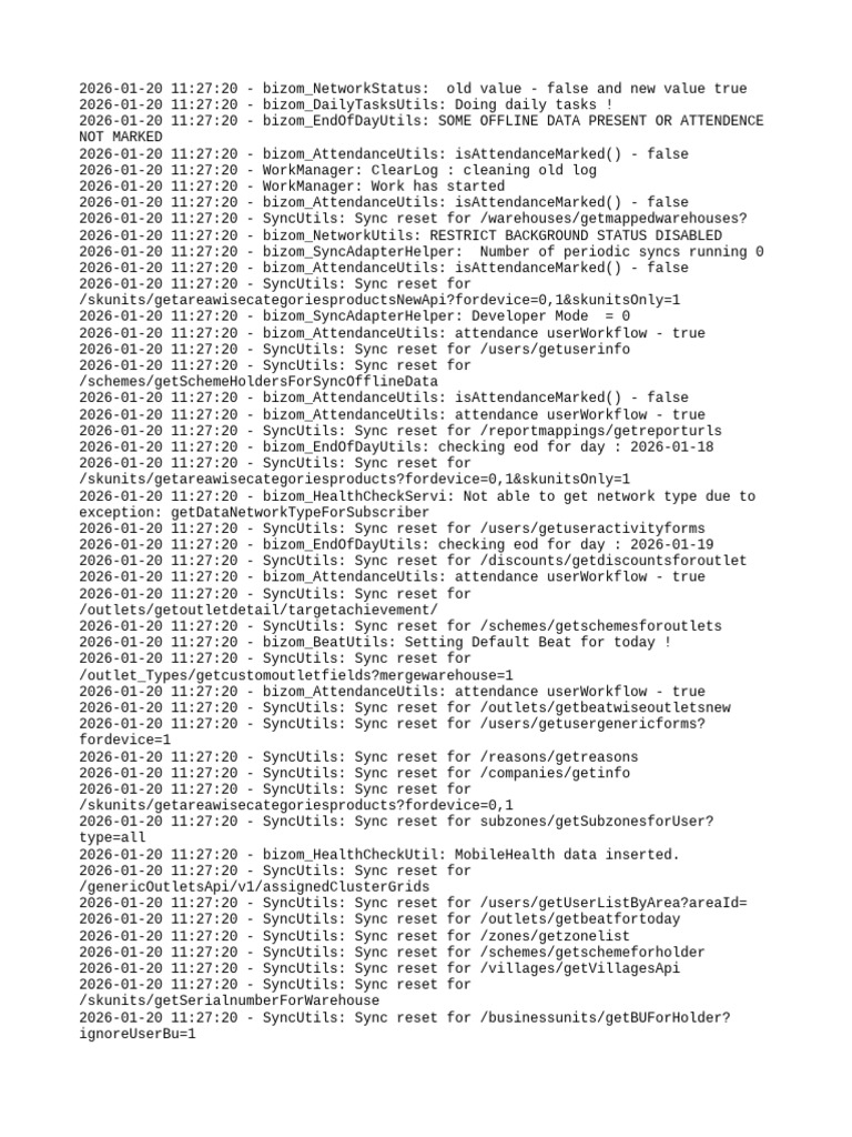 Bizom Attendance and Sync Log Analysis | PDF | Computing | Software ...