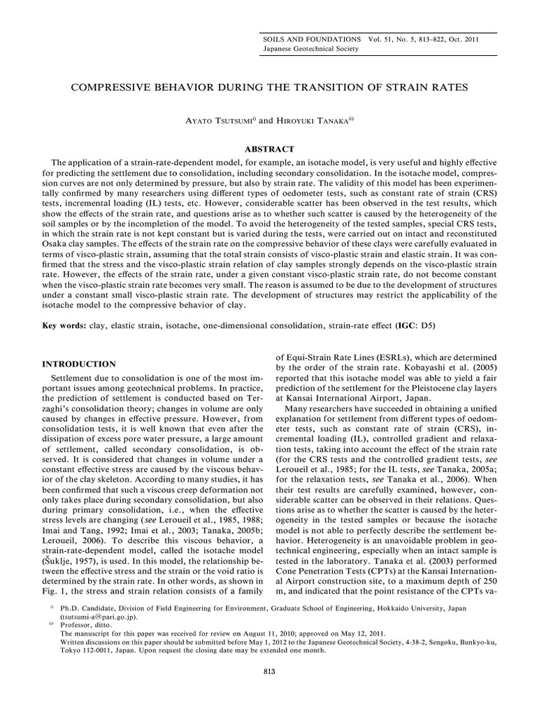 Strain Rate Effects on Clay Compression | PDF | Deformation ...