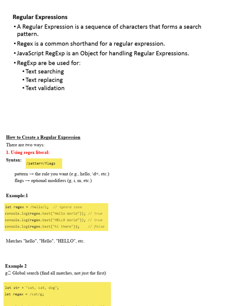 6 Unit 3 Part 2 - JavaScript | PDF | Regular Expression | Computing