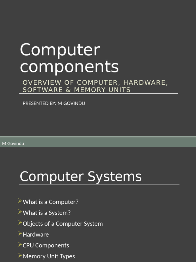 Computer Hardware and Software Overview | PDF | Computer Data Storage ...