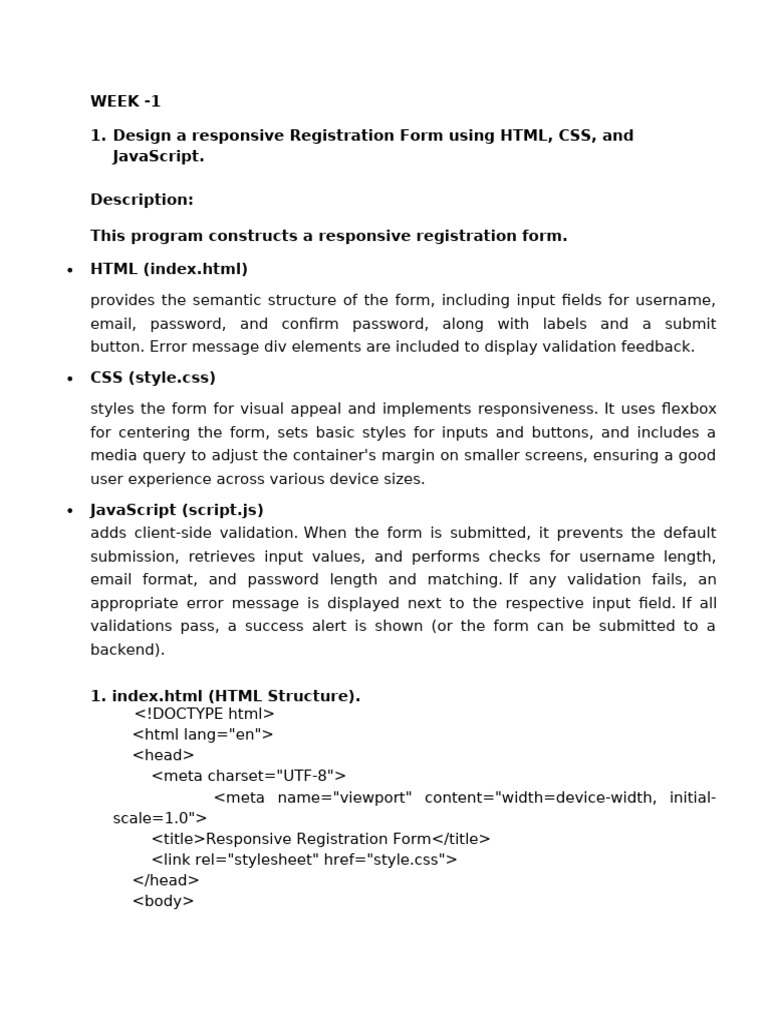 Responsive Registration Form Guide | PDF
