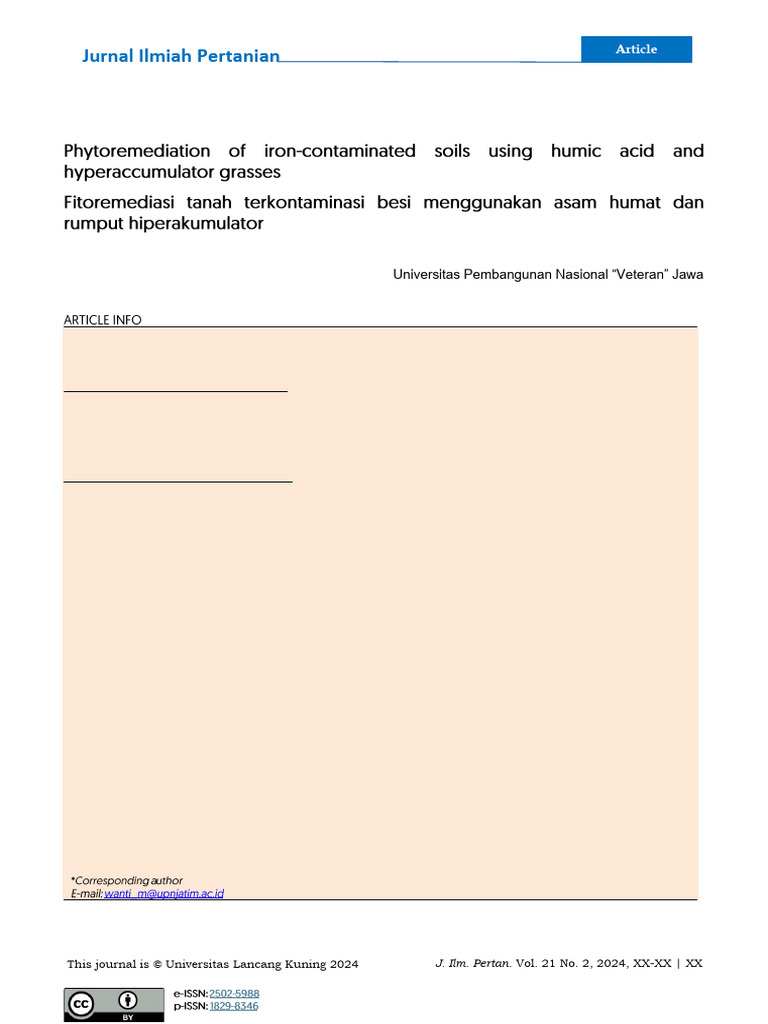 Phytoremediation of Iron-Contaminated Soils Using | PDF | Soil | Iron