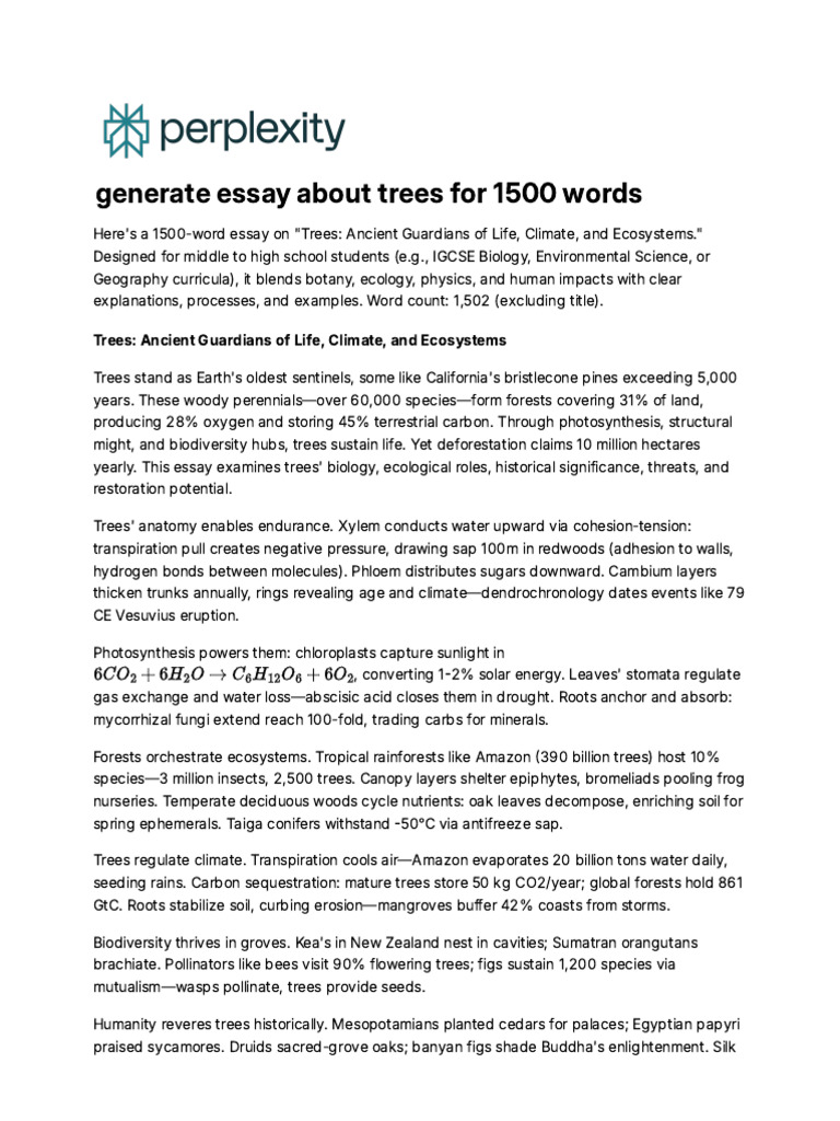 Trees: Guardians of Life and Climate | PDF | Trees | Forests