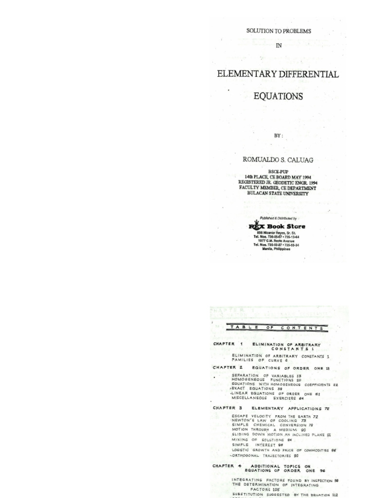 Solutions Diff Equations Caluag | PDF