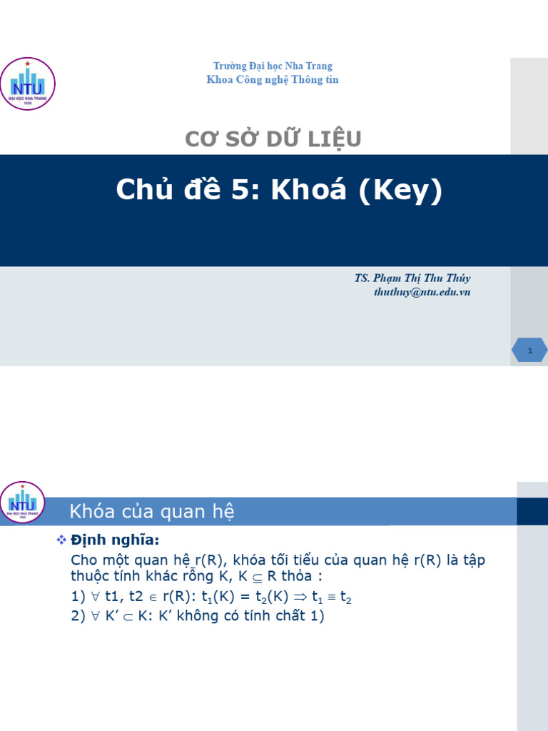 CSDL Chude 5 Khoa | PDF