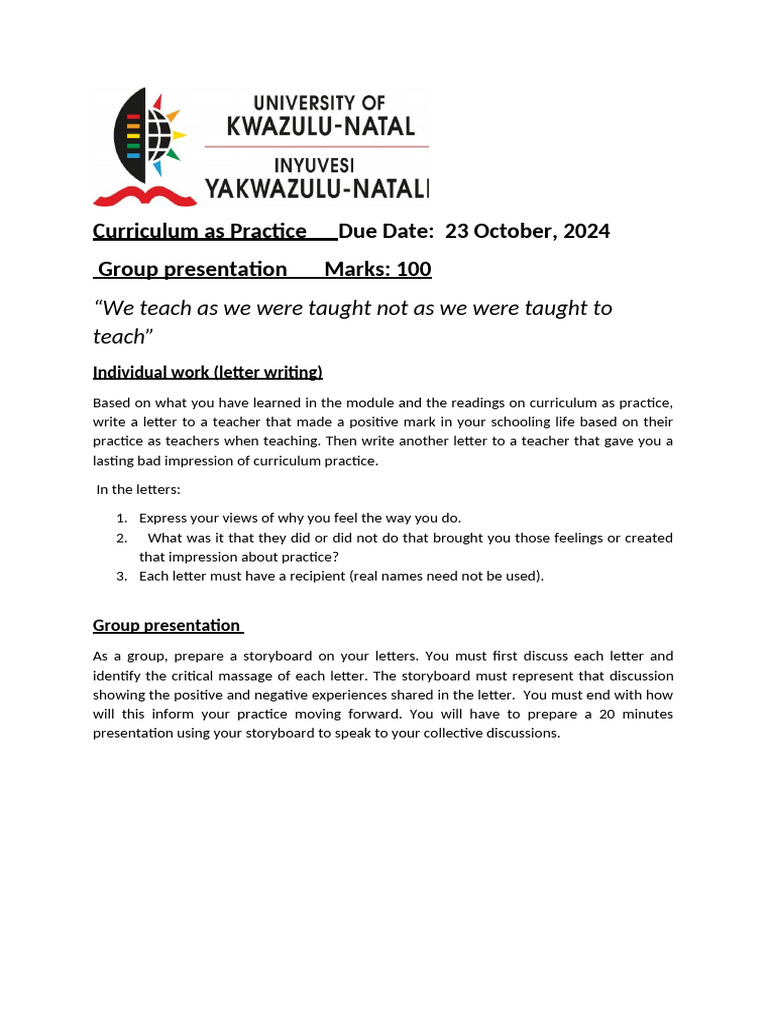 Assignment 3 Group Presentation Task 2024 | PDF