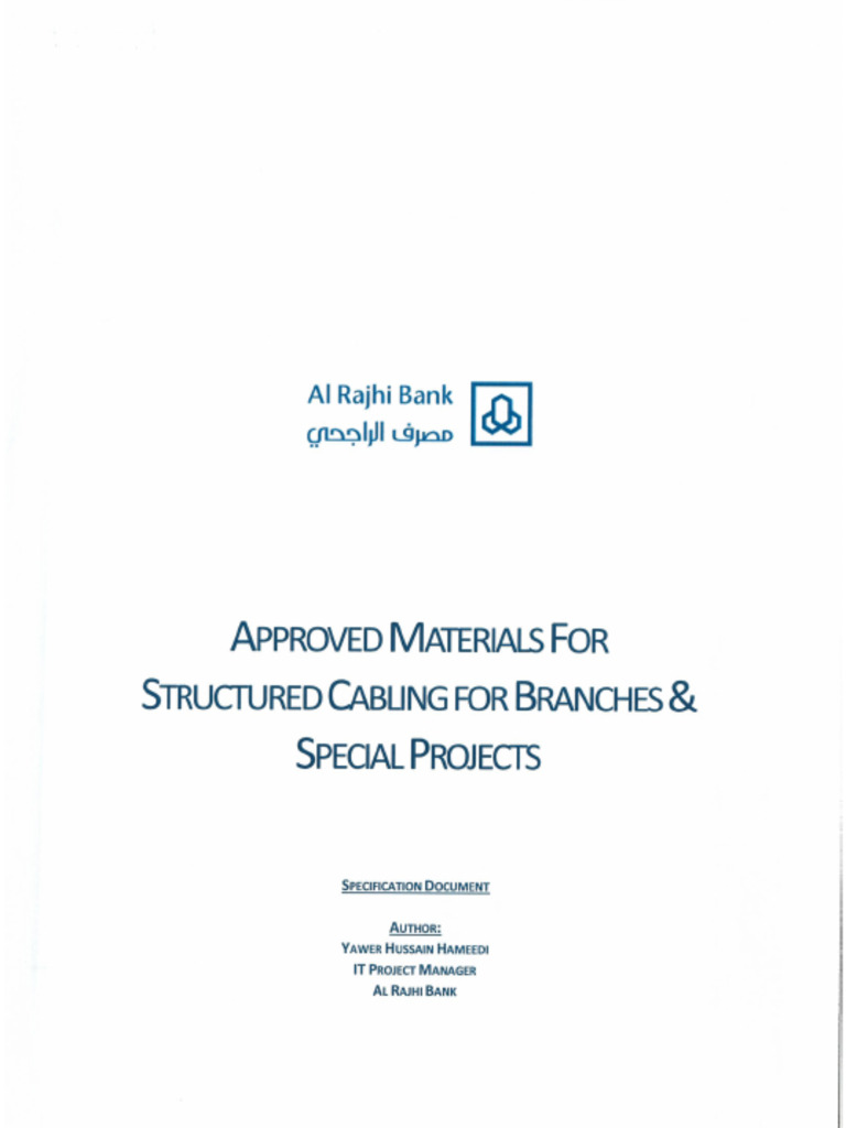 Structured Cabling Specifications v1.1 - Signed | PDF