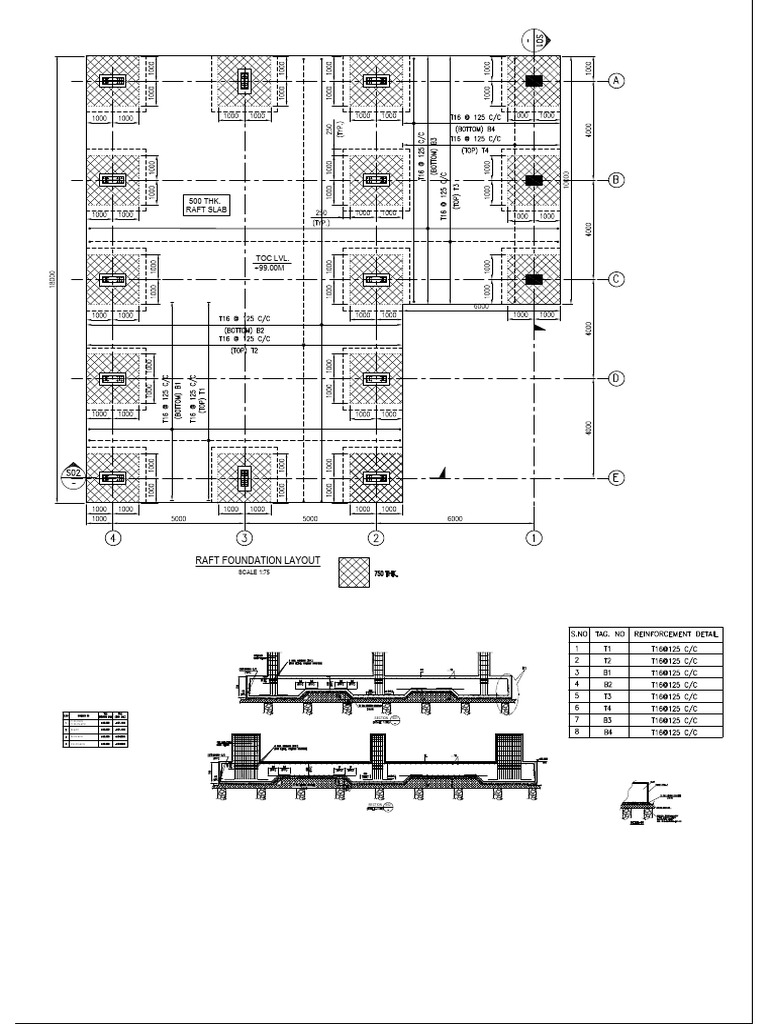 500 THK. Raft Slab | PDF