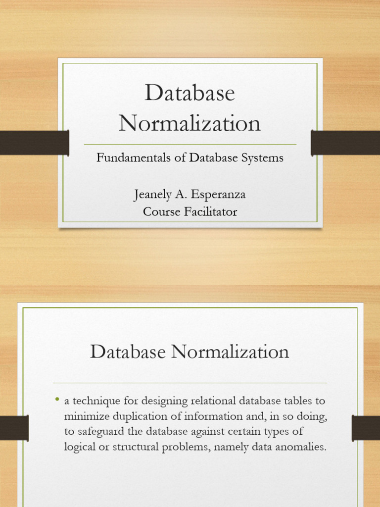 Database Normalization Explained | PDF | Databases | Data Management ...