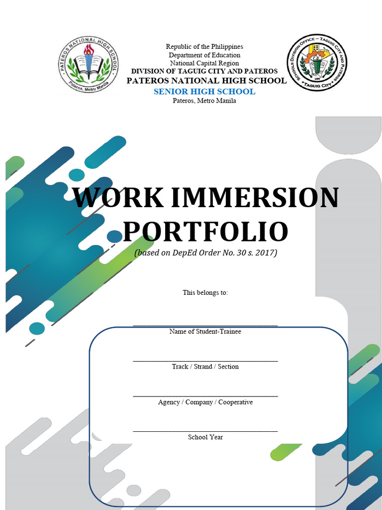 Senior High School Work Immersion Portfolio | PDF | Job Interview