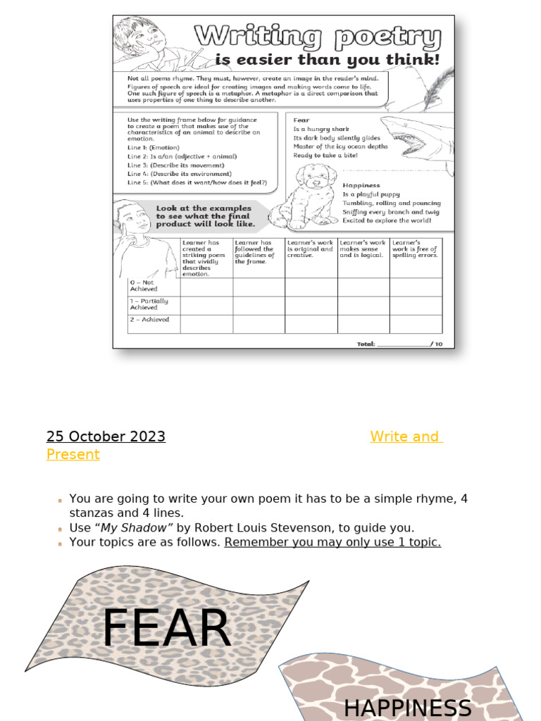 25 October 2023write and Present | PDF