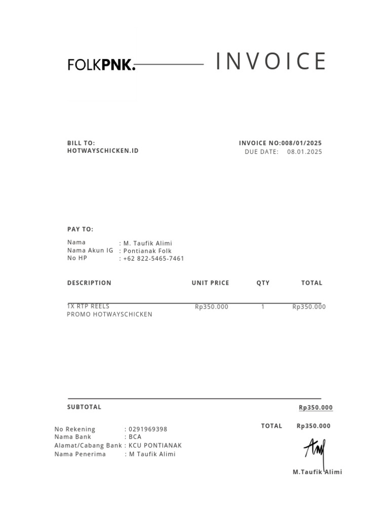 Invoice Hotwayschicken 08 | PDF