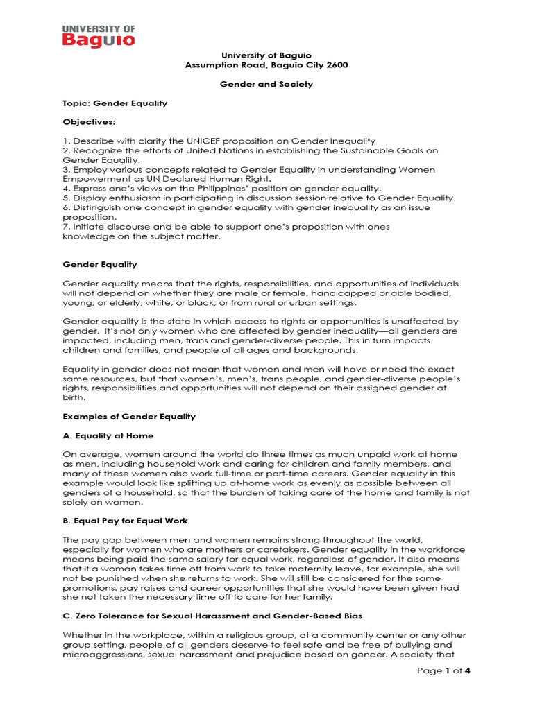 Gender Equality: Key Concepts and Issues | PDF | Woman | Child Marriage