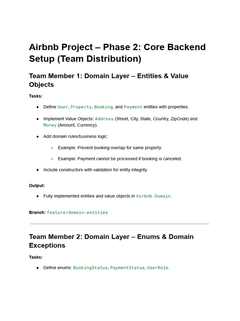 Airbnb Backend Development Phase 2 Guide | PDF | Databases | Computing