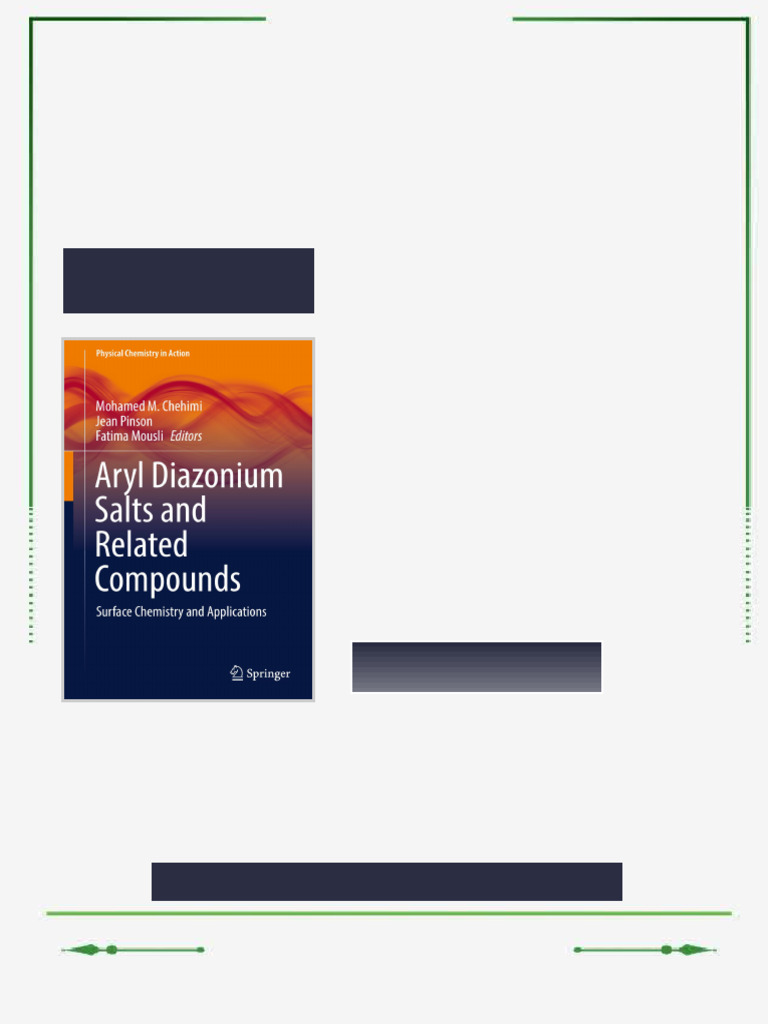 Aryl Diazonium Salts and Related Compounds Surface Chemistry and ...