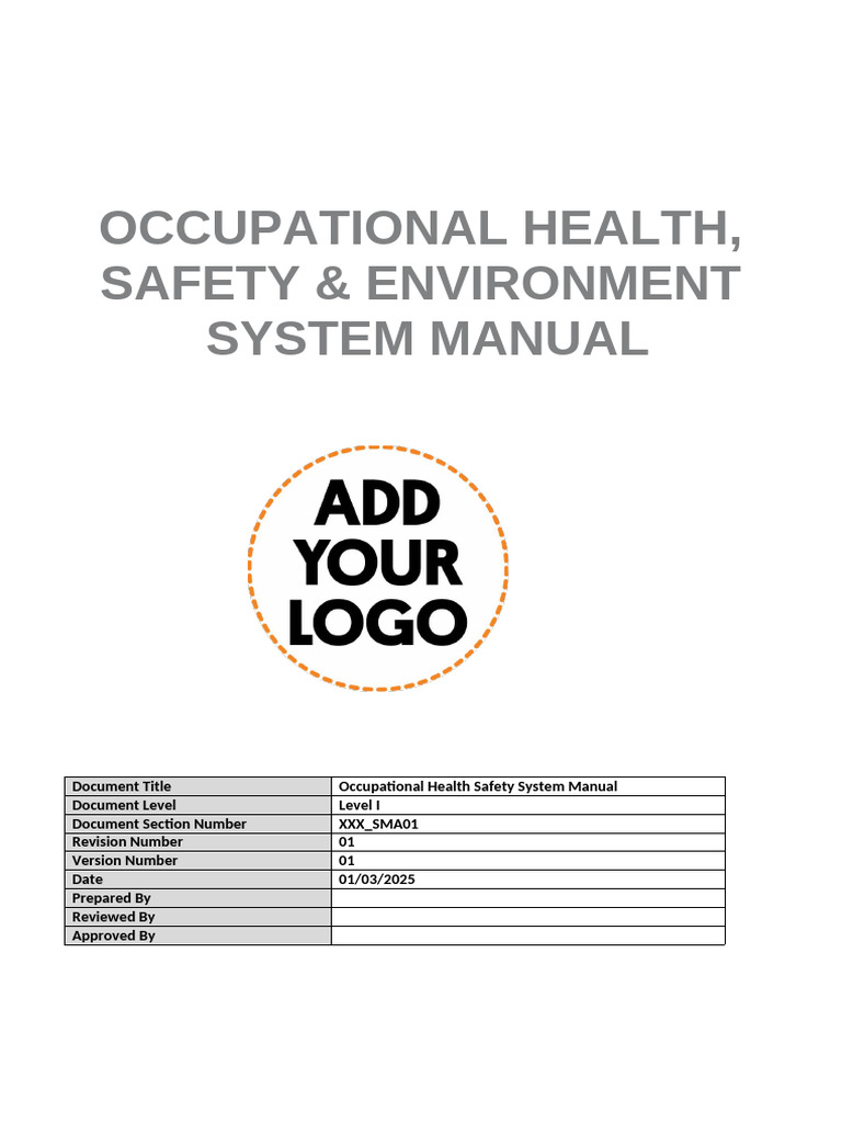 Occupational Health & Safety Manual | PDF | Occupational Safety And ...
