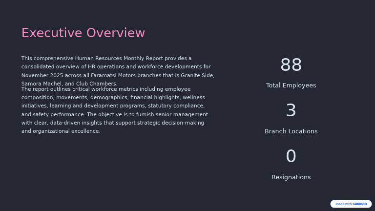 November 2025 HR Report Overview | PDF