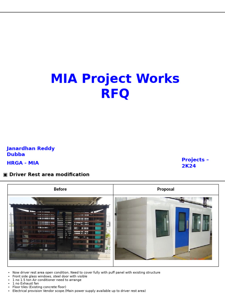 Driver Rest Area RFQ | PDF