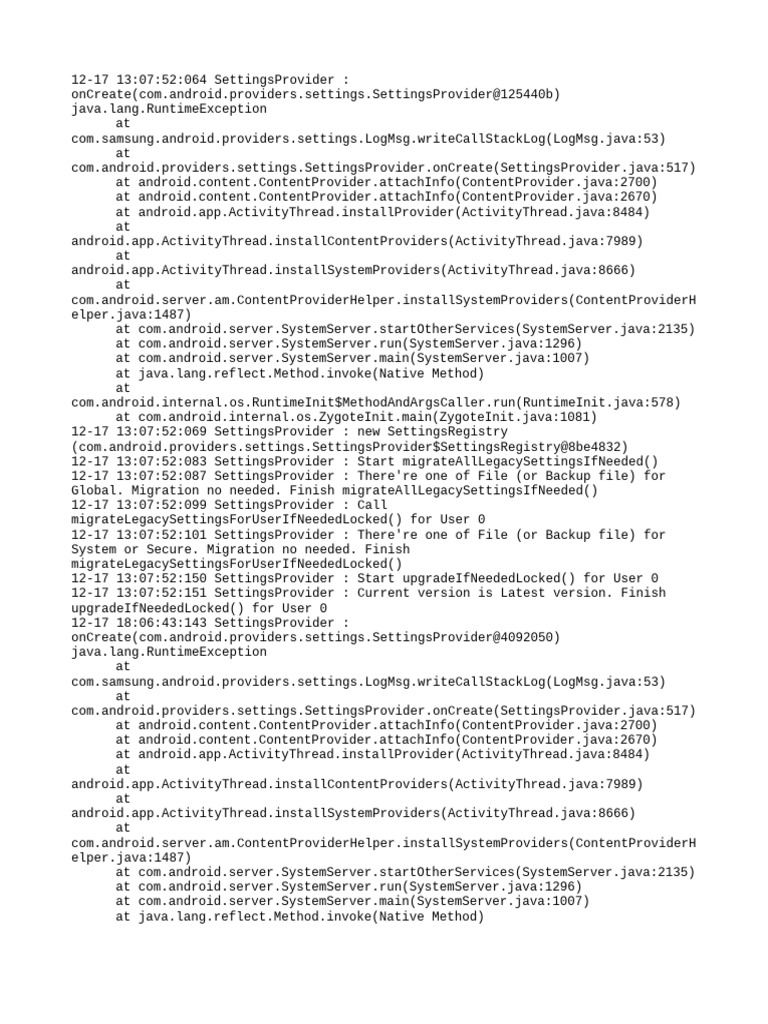settingsprovider | PDF | Java Platform | Concurrent Computing