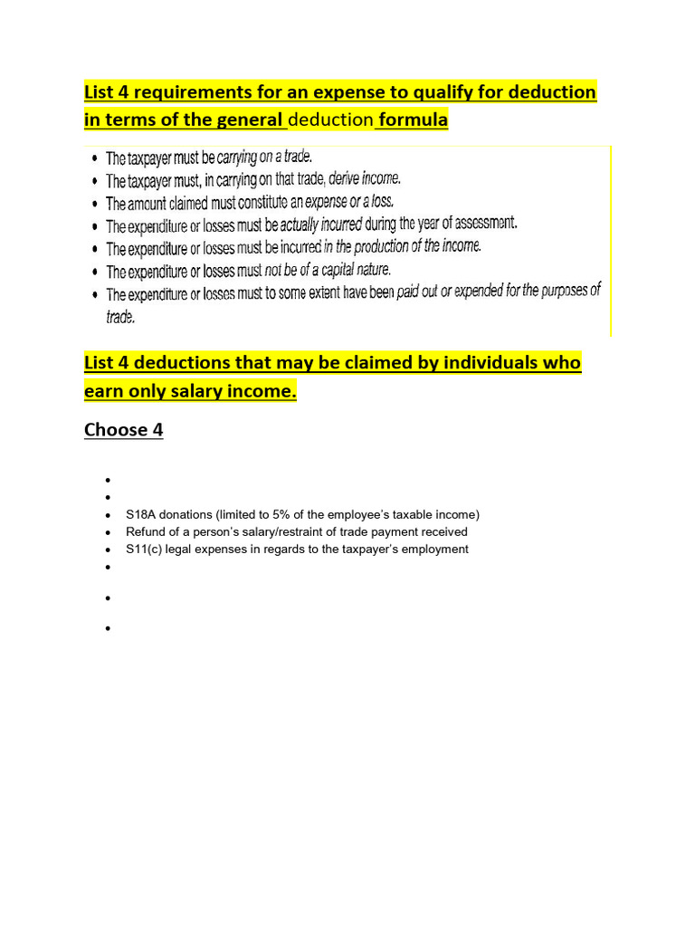 Tax Deductions and Business Qualifications Guide | PDF | Taxes | Tax ...