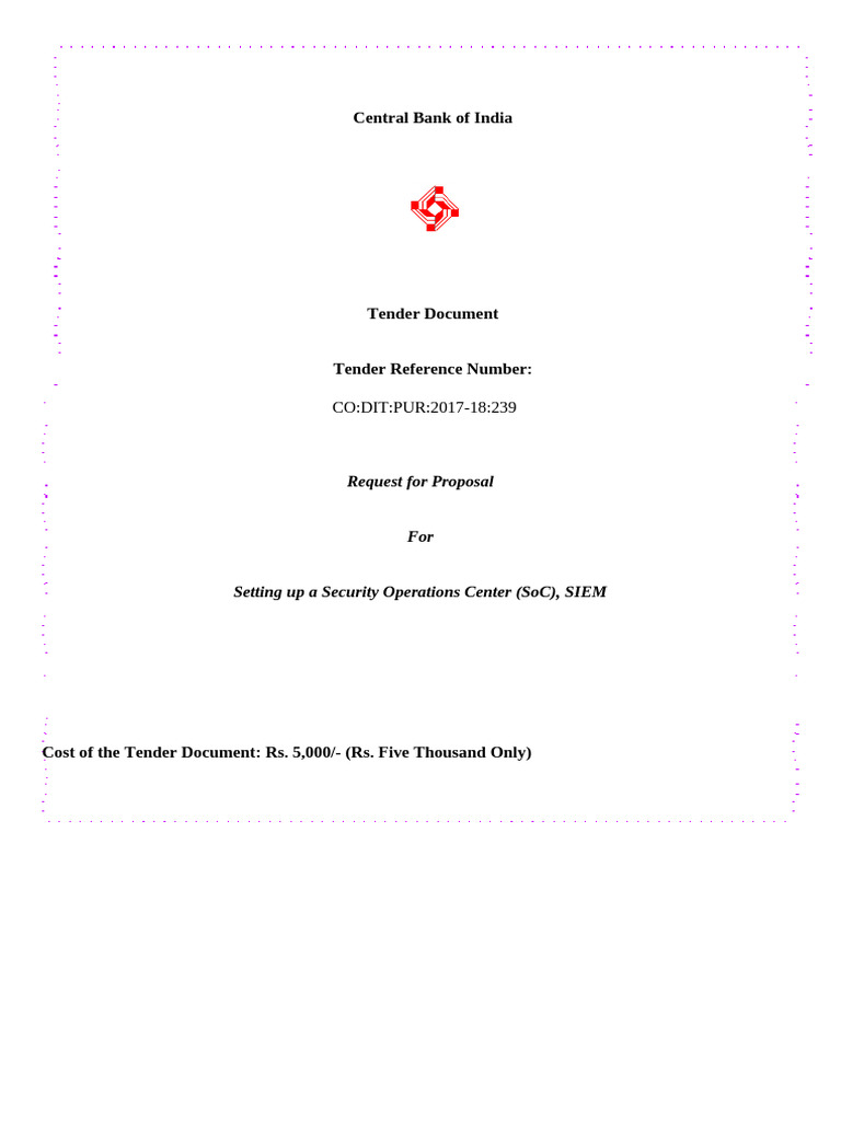 RFP for Security Operations Center Setup | PDF | Security | Computer ...