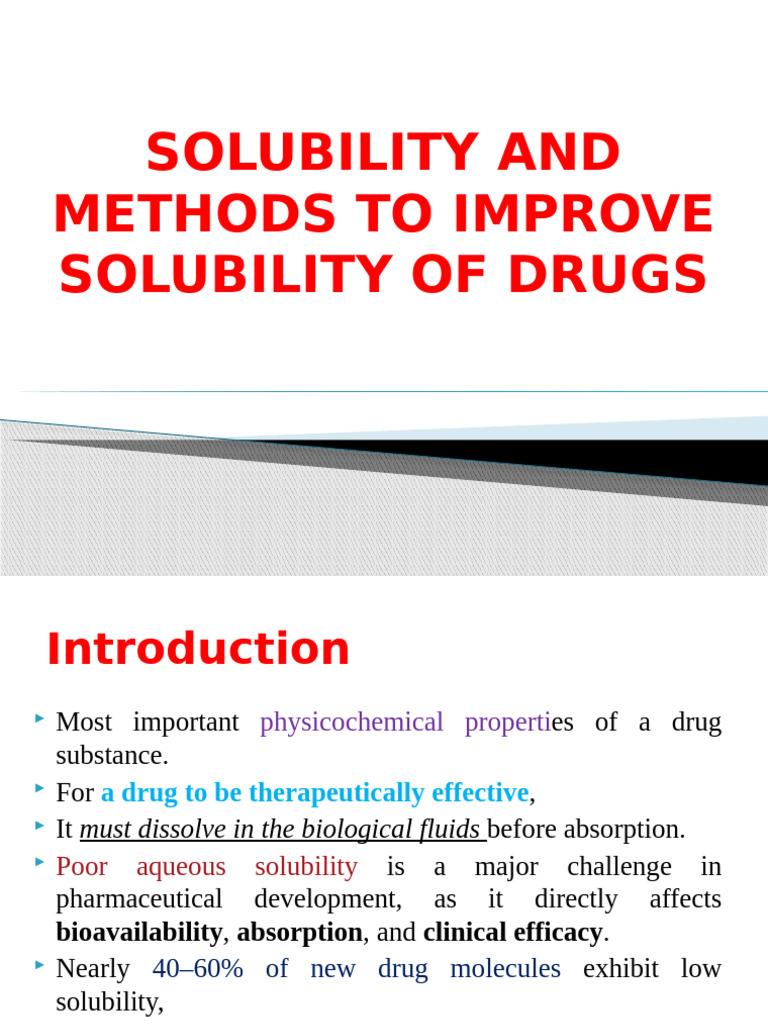 Enhancing Drug Solubility Techniques | PDF | Surfactant | Solubility