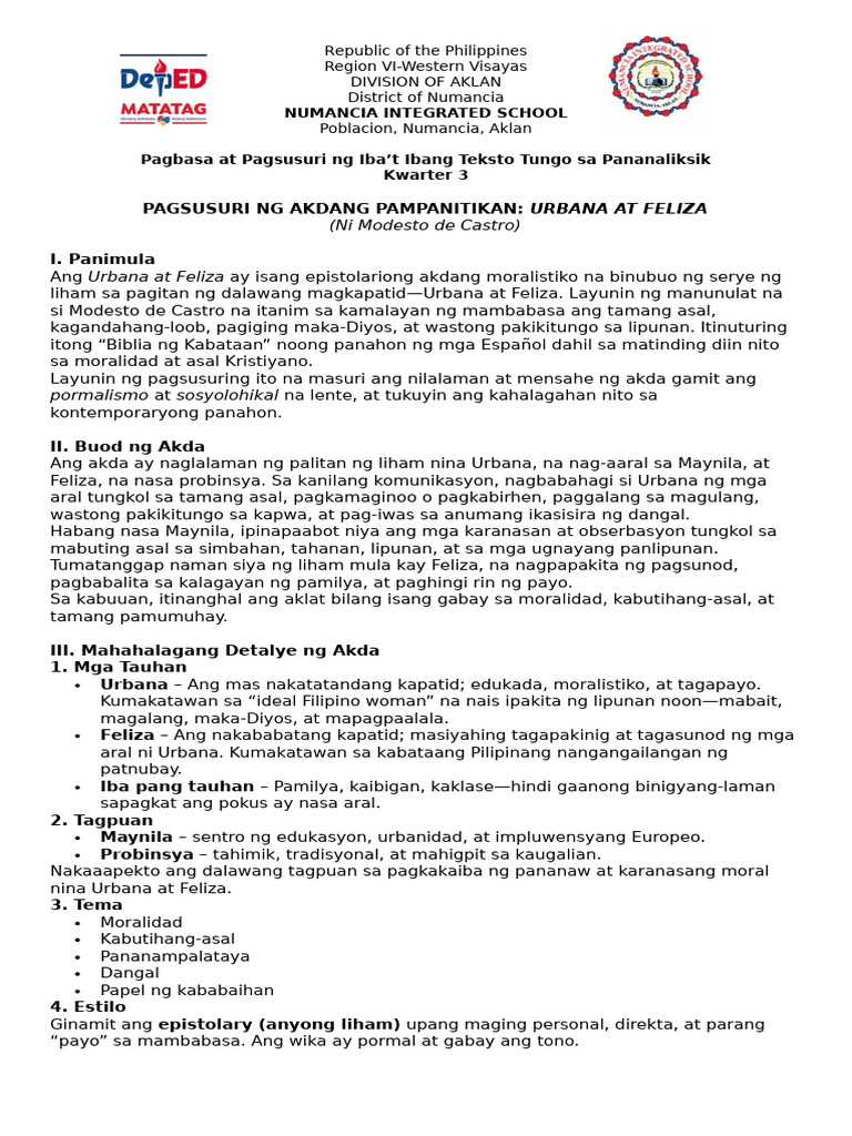 Aralin 4 Performance Task | PDF