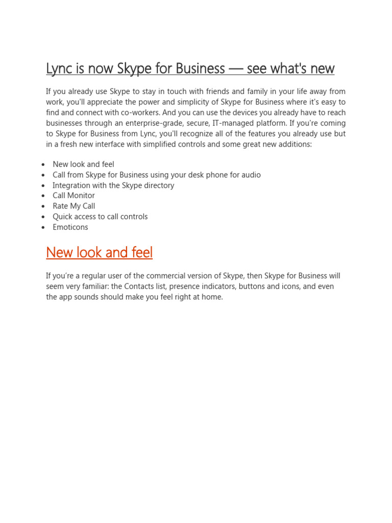 Lync is Now Skype for Business | PDF | Computing | Software