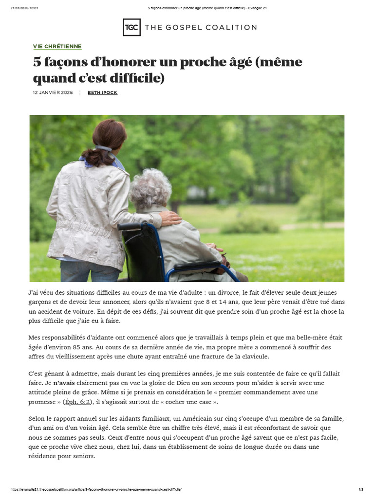 Honorer un proche âgé : 5 conseils pratiques | PDF