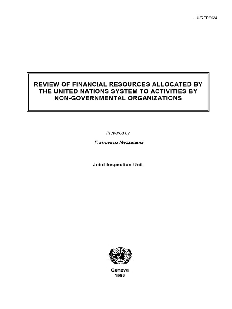 UN Financial Resources for NGOs Review | PDF | Non Governmental ...