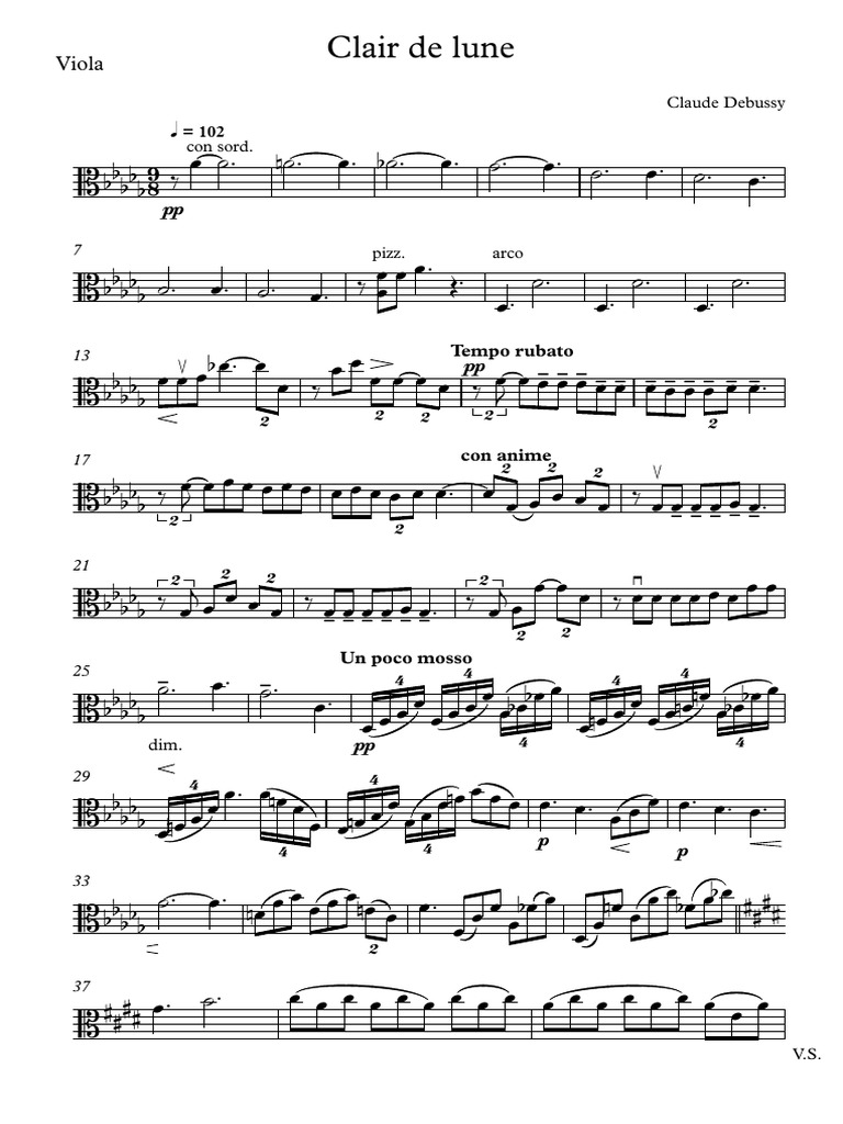 Partition pour Viola de Debussy | PDF | Compositions pour piano | Suite